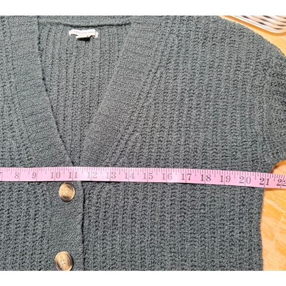American Eagle Buttoned Boxy Cardigan Sweaters Size XS Oversized Gray Green Cozy - Picture 6 of 16